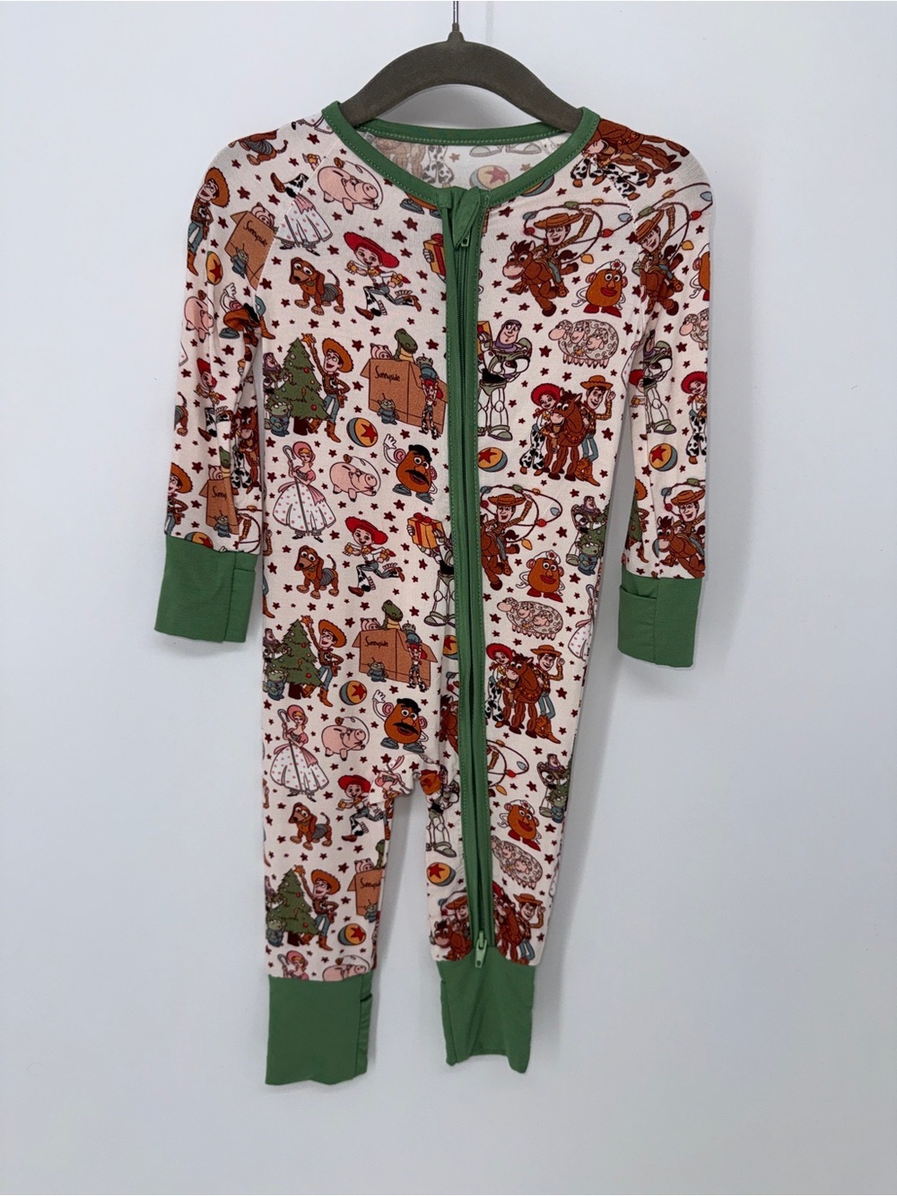 NWOT Toy Story Green-Trim Kids Bamboo One-Piece Pajamas